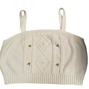 Wild Fable crocheted crop top, pale blue. Adjustable straps, size large